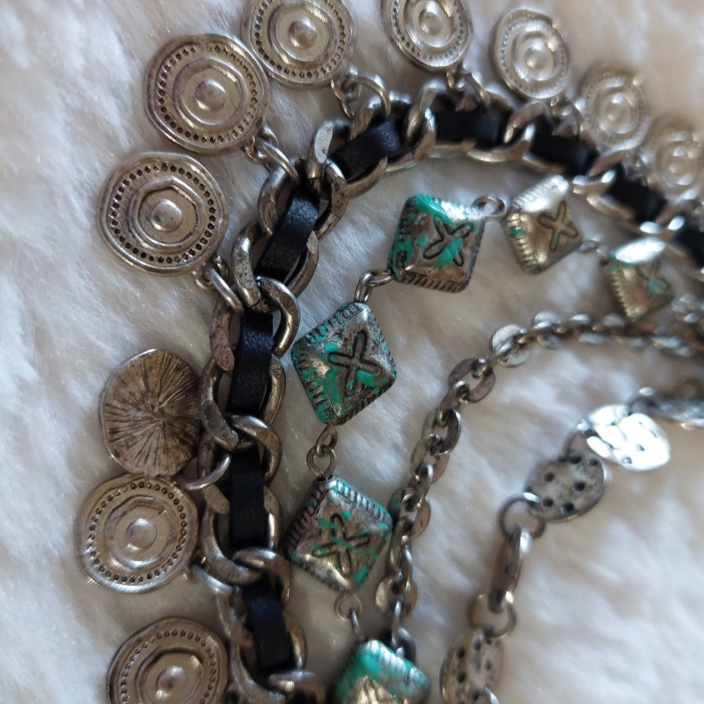 Boho Layered Multi Tiered Chain Draped Necklace - image 3